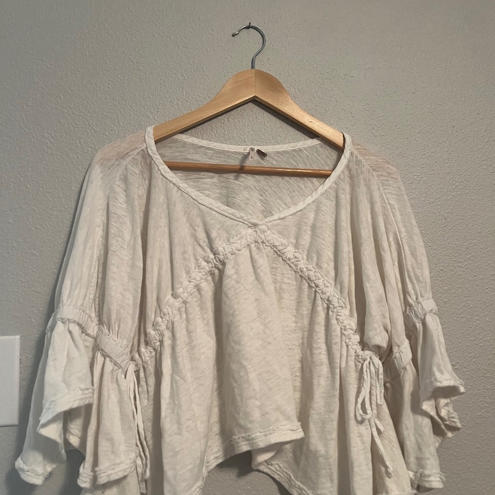 Free People White Blouse Size Small